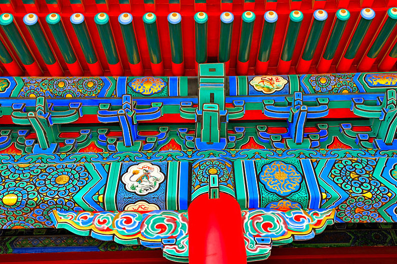 故宫宫殿的斗拱与彩绘_高清图片_全景视觉