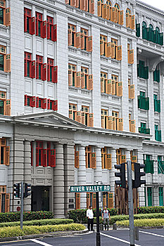 新加坡克拉码头建筑彩色窗户