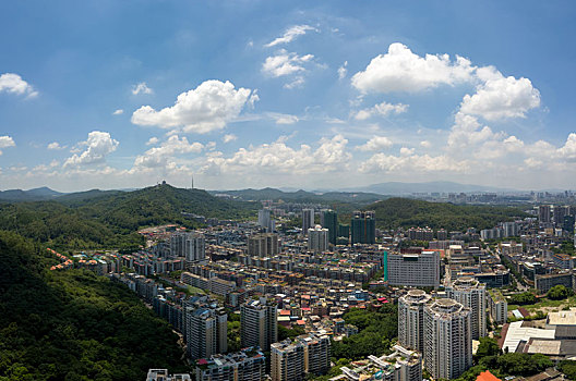 广东惠州市区城市航拍全景风光