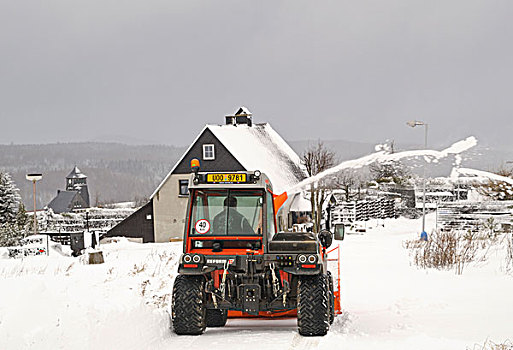 吹雪机,雪,捷克共和国,欧洲