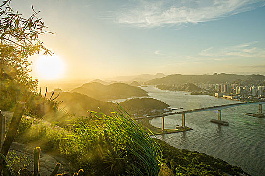 风景,海洋,日落,里约热内卢,巴西