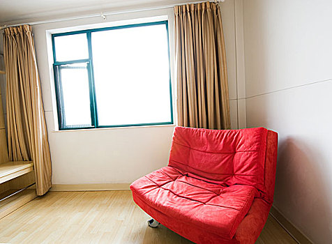 红色,沙发,角,客房,卧室