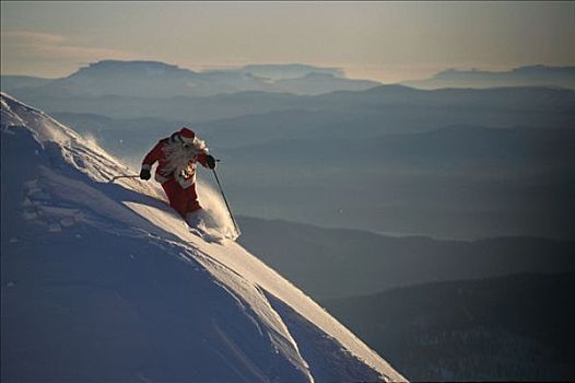 圣诞老人,高山滑雪,大,蒙大拿