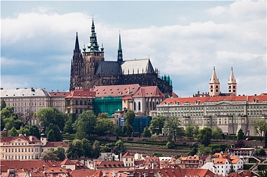 风景,上方,布拉格城堡