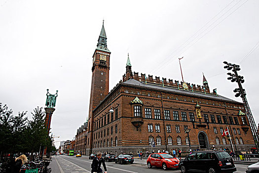 copenhagen,city,hall,and,square,丹麦哥本哈根市政厅广场