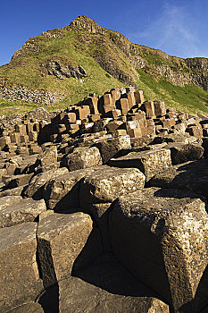 北爱尔兰,安特里姆郡,巨人堤道,联结,玄武岩,柱子,世界遗产