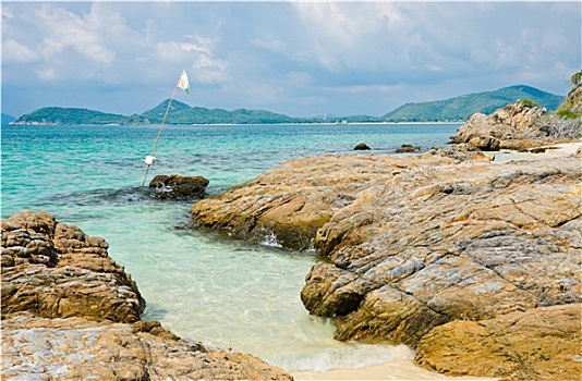 石头,岸边,热带海岛,泰国