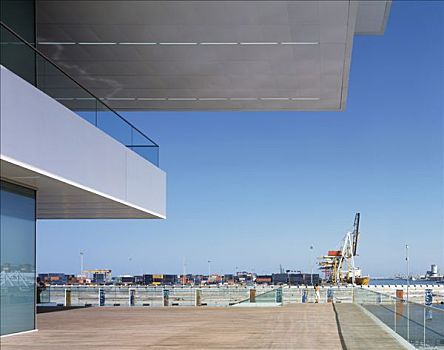 建筑,一层,露台,风景,港口