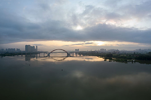 广东惠州隆生大桥航拍全景风光