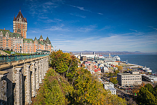 加拿大,魁北克,魁北克城,夫隆特纳克城堡,老,城镇