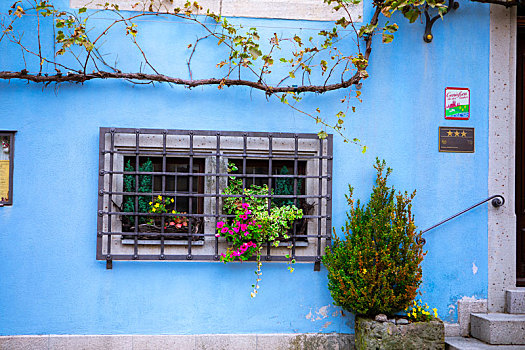德国罗腾堡童话镇城市中每家住户美丽的窗台