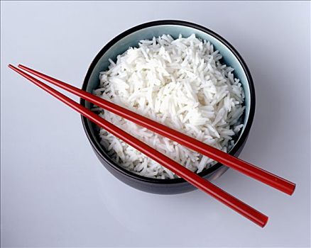 碗,米饭,红色,筷子