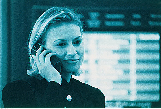 职业女性,机场,手机
