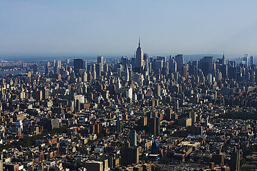 曼哈顿,天际线,贫民区,日出,纽约,美国
