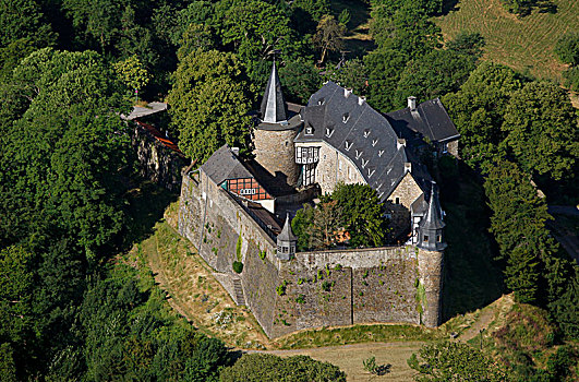 航拍,城堡,哈根,鲁尔区,北莱茵威斯特伐利亚,德国,欧洲