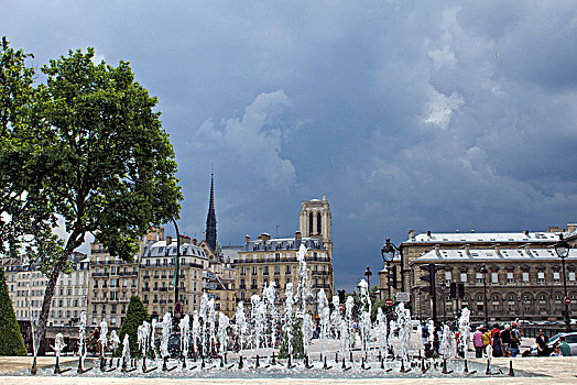 法国,巴黎,地点,喷水,喷泉