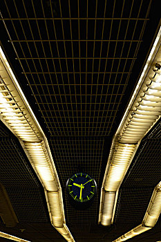 欧洲,法国,巴黎,孤单,钟表,里昂火车站,亮光