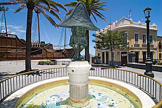 喷泉,雕塑,博物馆,帕尔玛,岛屿,西班牙,欧洲
