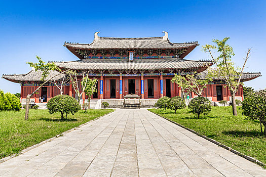 中国河南省商丘古城应天书院中式殿宇式建筑