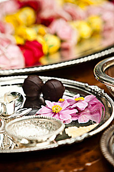 银色托盘,物品,传统,印度教,婚礼