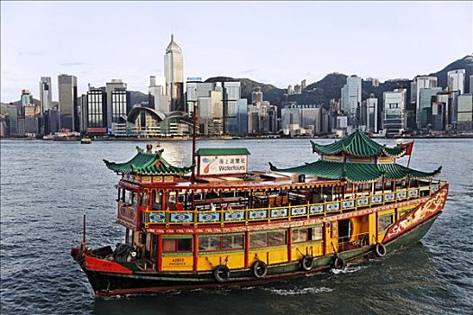 中国,游船,香港,港口,亚洲