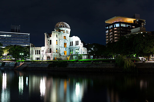 原爆圆顶,广岛,夜晚