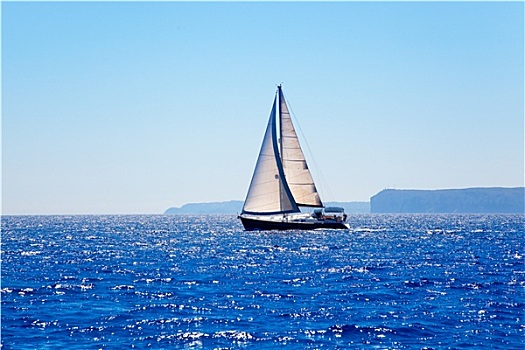蓝色,地中海,帆船,航行