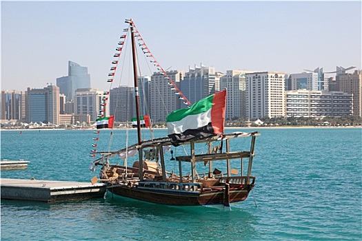 传统,阿拉伯,独桅三角帆船,阿布扎比,阿联酋