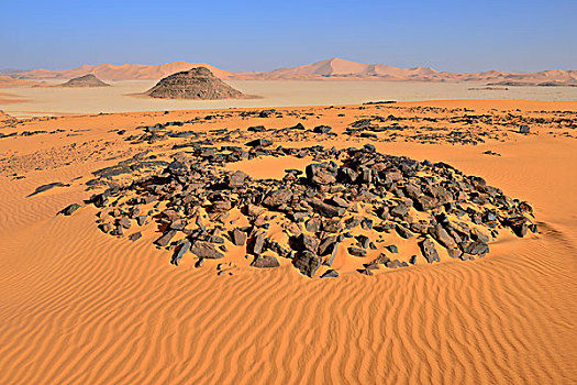 埋葬,国家公园,世界遗产,阿尔及利亚,撒哈拉沙漠,北非,非洲
