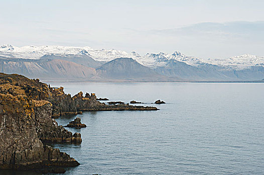 海岸线,斯奈山半岛,西部,冰岛