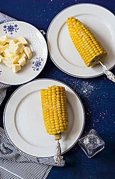 烤玉米,黄油