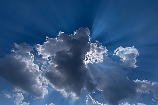太阳光线,后面,积雨云,德国,欧洲