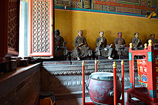 冥想,鼓,佛教,喇嘛,庙宇,首都,城市,北京,亚洲