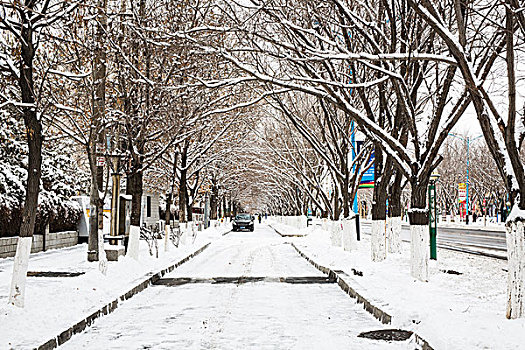 街头雪景