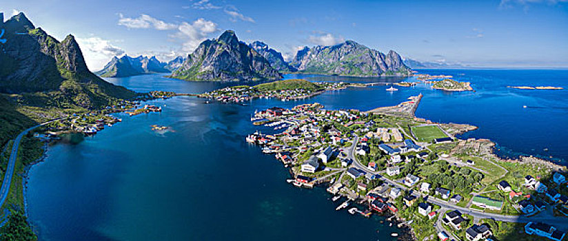 挪威,俯视,全景