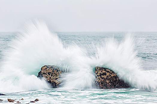 波浪,碰撞,上方,石头,国家公园,南非