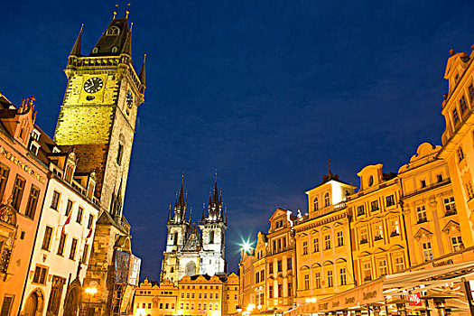 老市政厅,塔,提恩教堂,布拉格,捷克共和国