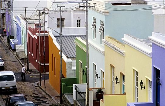 街道,彩色,房子,区域,开普敦,开普省,南非