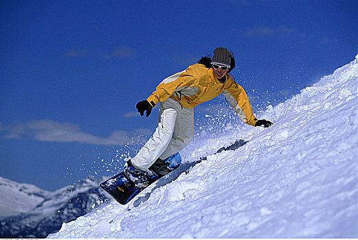 女人,滑雪板,不列颠哥伦比亚省,加拿大