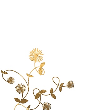 金色,花,背景