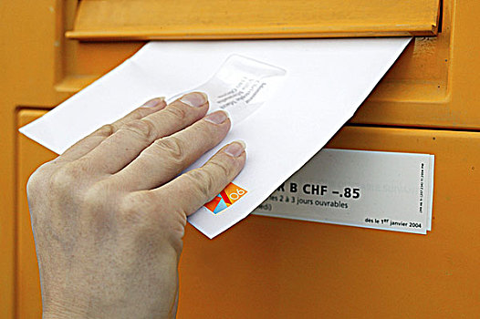 手,邮寄,信