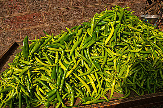 绿色,辣椒,出售,胜利宫,北方邦,印度
