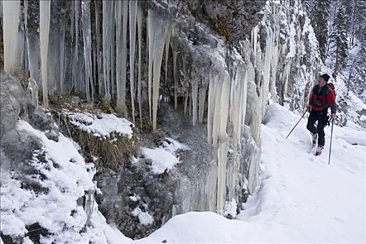 冰柱,国家公园,上奥地利州,欧洲