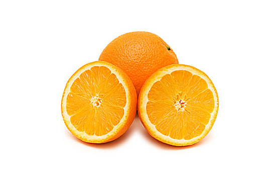 两个,橘子,隔绝,白色背景