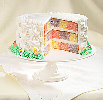 蛋糕,装饰,白色,软糖,糖衣,复活节