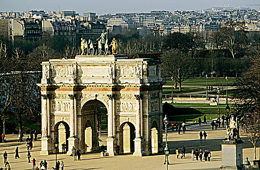 法国,巴黎,杜乐丽花园,旋转木马,卢浮宫
