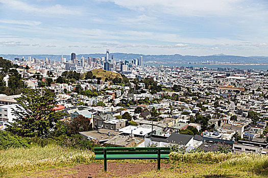 向外看,上方,城市,旧金山
