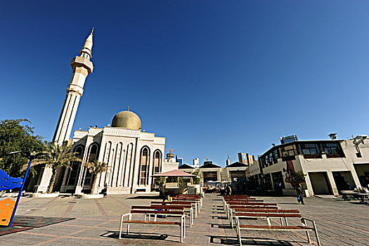 kuwait,city,mosque,against,blue,sky