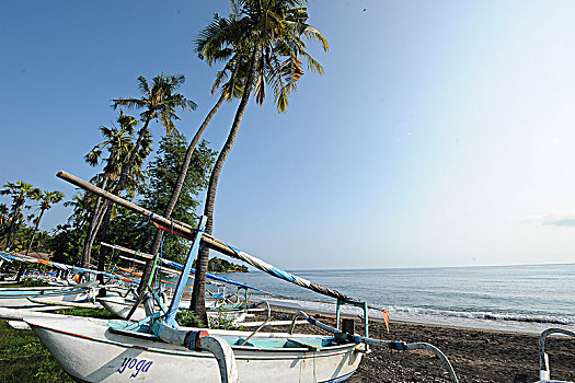 印度尼西亚,巴厘岛,海滩,著名,独木舟
