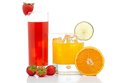 橙色,草莓汁